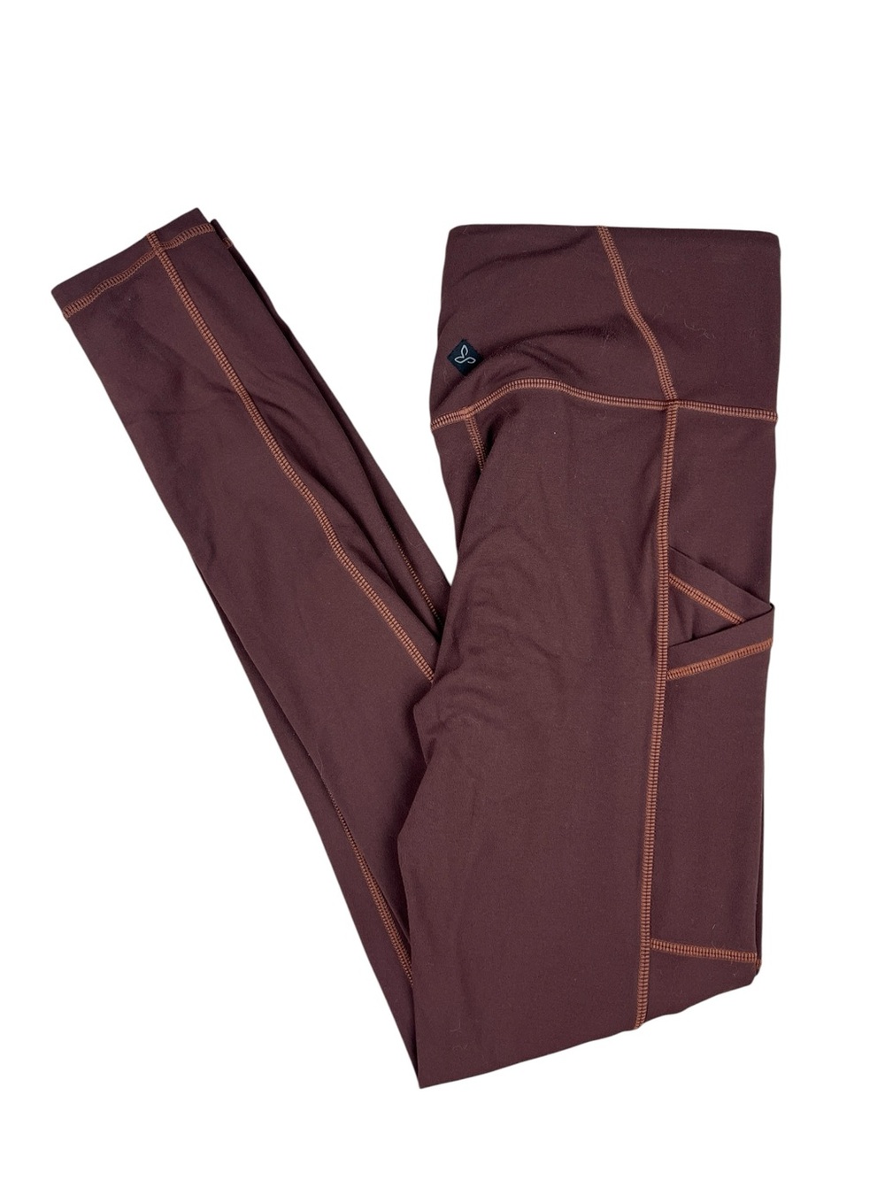 Prana‎ Electa Leggings Womens Small Brown Orange High Waist Functional Pockets